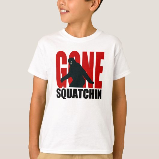 T-shirt Gone Squatchin (rouge et noir) (Devant)