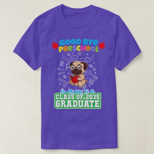 T-shirt Good Bye Préscolaire Classe De 2035 Diplômé PréK 1 (Design devant)