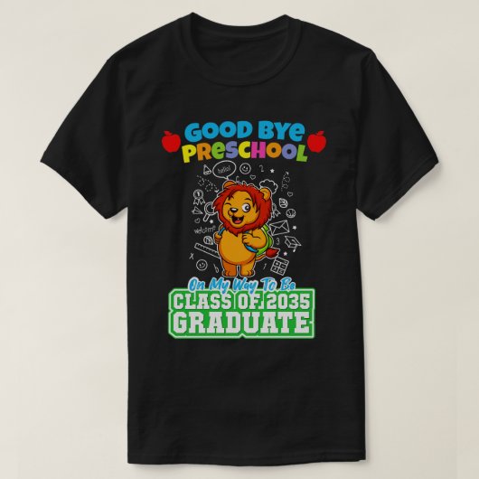 T-shirt Good Bye Préscolaire Classe De 2035 Diplômé PréK 1 (Design devant)