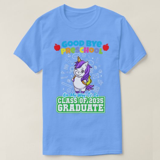 T-shirt Good Bye Préscolaire Classe De 2035 Diplômé PréK 1 (Design devant)