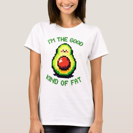 T-shirt Good Fat Avocado - Drôle Pixel Art Conception alim (Devant)