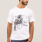 T-shirt "Good Morning" Cute Zebra Grandes Noires/Blanches (Devant)