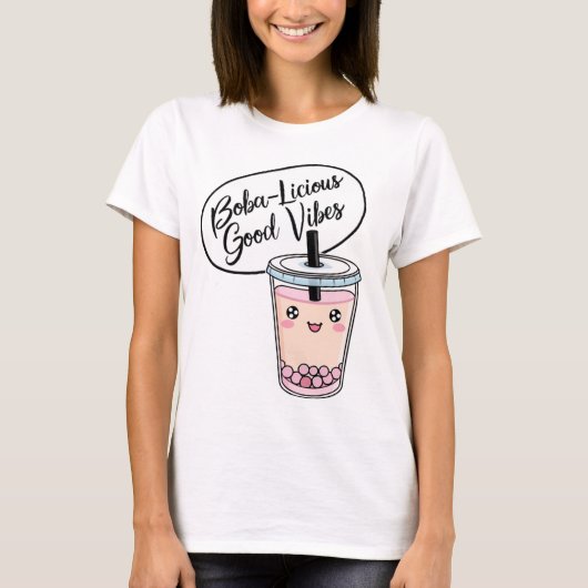 T-shirt Good Vibes Boba-licious (Devant)