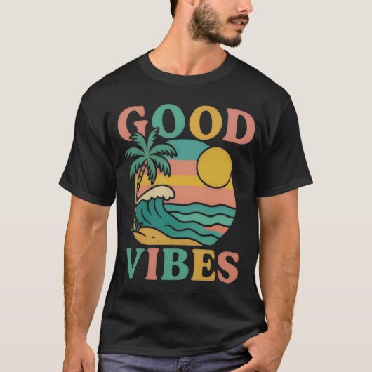T-shirt GOOD VIBES Glitter Typography (Devant)