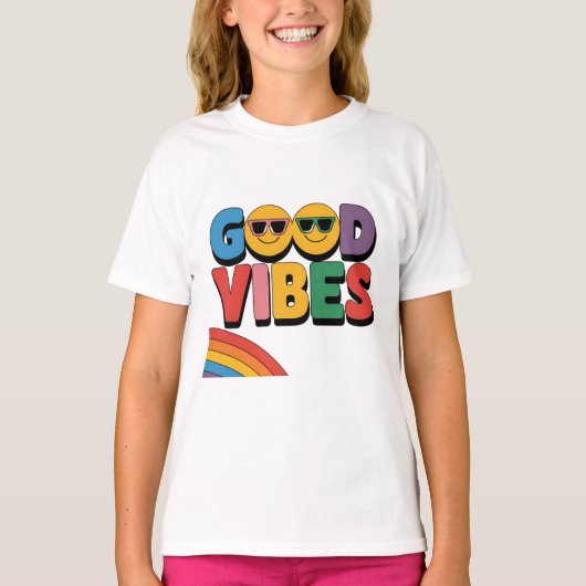T-shirt Good Vibes : Rainbow Edition (Devant)