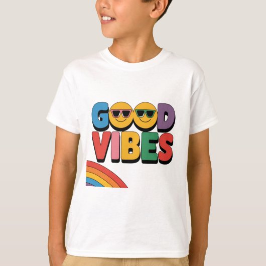 T-shirt Good Vibes : Rainbow Edition (Devant)