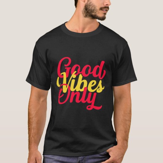 T-shirt Good Vibes Rétro Seulement, Good Vibes, Paix, Gent (Devant)