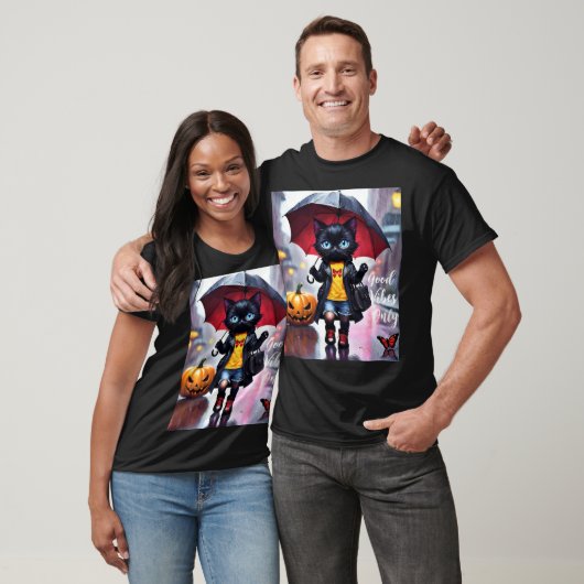 T-shirt Good Vibes seulement : Chat dans la pluie (Unisexe)