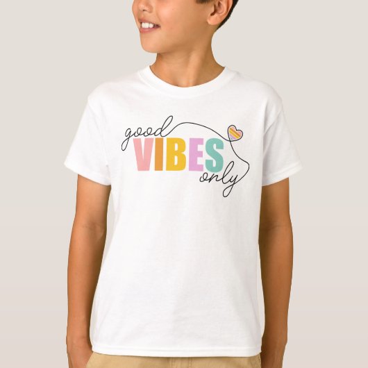 T-shirt Good Vibes seulement Rainbow Heart (Devant)