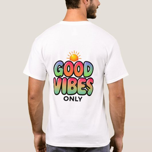 T-shirt Good Vibes uniquement Rainbow Retro Sun Tee (Dos)