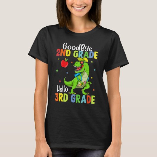 T-shirt Goodbye 2nd Grade Hello 3rd Grade Dinosaur Kids Bo (Devant)