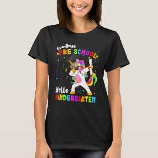 T-shirt Goodbye Preschool Hello Kindergarten Unicorn Back 