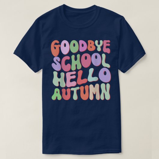 T-shirt Goodbye Summer Welcome Autumn Maple Flamingo Leaf  (Design devant)