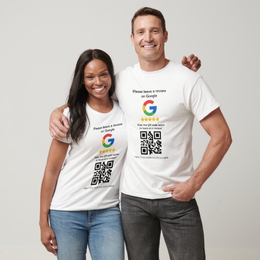 T-shirt Google Review QR Code Cards,Review Sign (Unisexe)