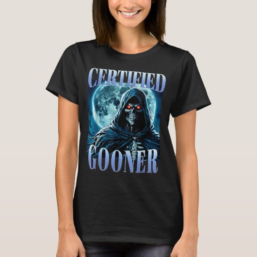 T-shirt Goon Funny Gooning Meme Skeleton Certified Gooner (Devant)