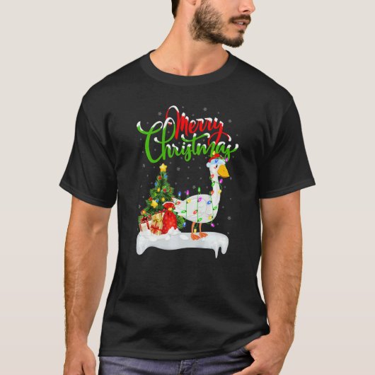 T-shirt Goose Bird Xmas Decorations Santa Goose Christmas (Devant)