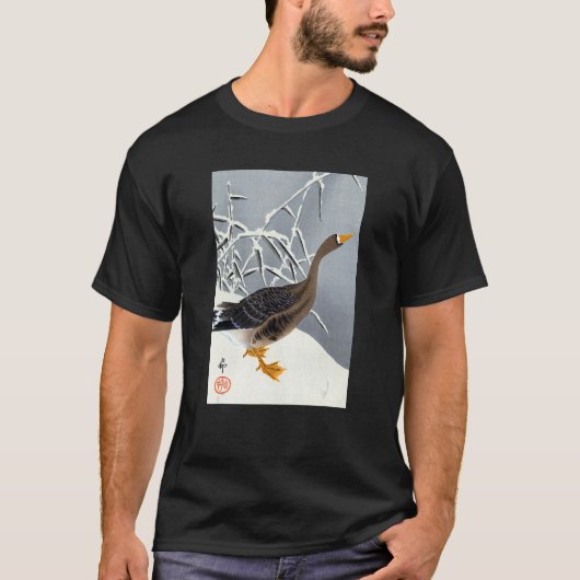 T-shirt Goose in the Snow by Ohara Koson (Devant)