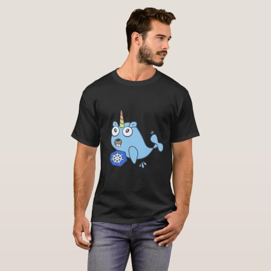 T-shirt Gopher Docker unicorne avec Kubernetes (Devant entier)