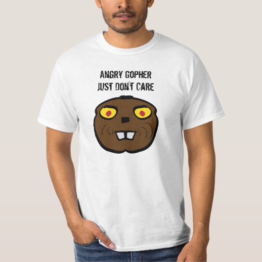 T-shirt Gopher en colère ne se soucient pas de Toon drôle (Devant)