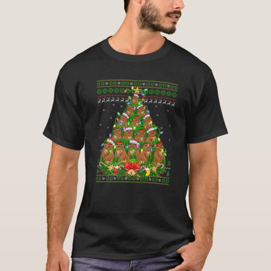 T-shirt Gopher Xmas Éclairage Arbre Père Noël Gopher Mauva (Devant)