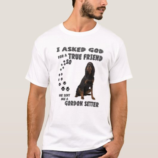T-shirt Gordon Setter Citation Maman Anglais Setter Papa, (Devant)