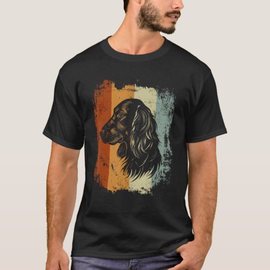 T-shirt Gordon Setter Dog Retro Design (Devant)