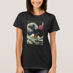 T-shirt Gordon Setter Japonais Kanagawa Wave Surf chien