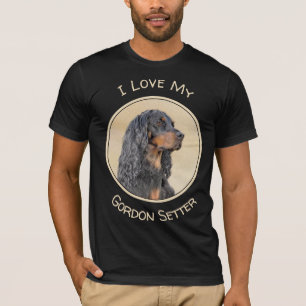 T-shirt Gordon Setter Painting - Cute Original Dog Art