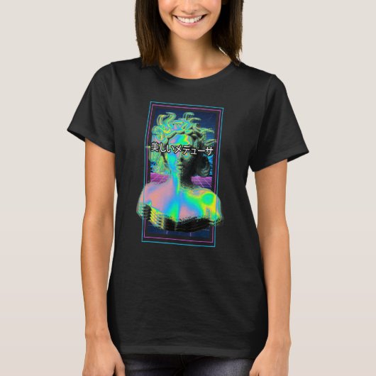 T-shirt Gorgée de mythologie de la méduse Vaporwave en méd (Devant)