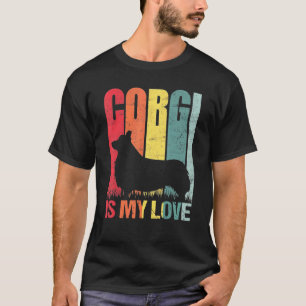 T-shirt Gorgi Est Mon Amour  Chien Corgi Chien Vintage