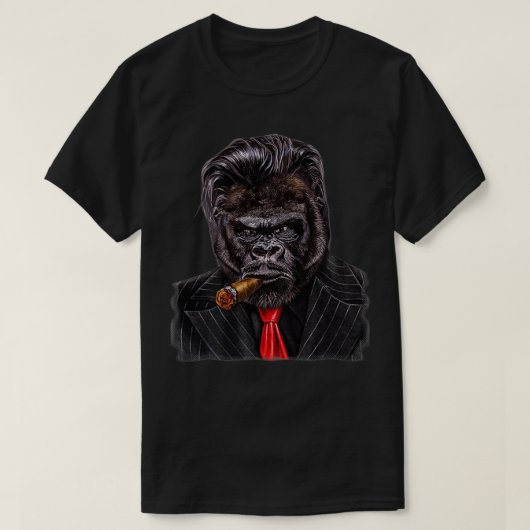 T-shirt Gorilla as a Mob Boss (Design devant)