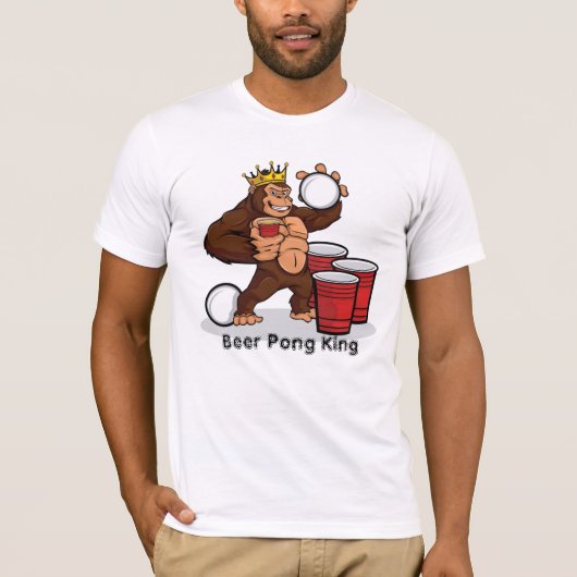 T-Shirt Gorilla Beer Pong King (Devant)
