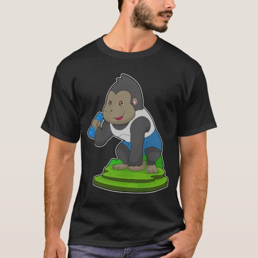 T-shirt Gorilla Bodybuilding Dumbbell (Devant)