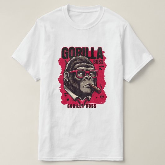 T-shirt Gorilla Boss – Graphique de gorille puissa (Design devant)