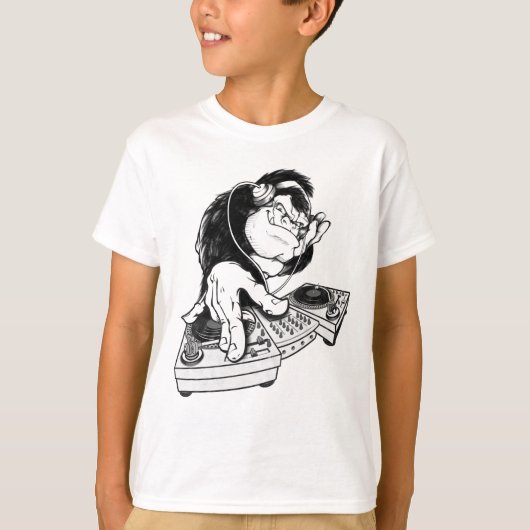 T-shirt Gorilla DJ Design unique (Devant)