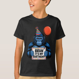 T-shirt Gorilla Jungle À Thème Anniversaire Fête Bruh Son