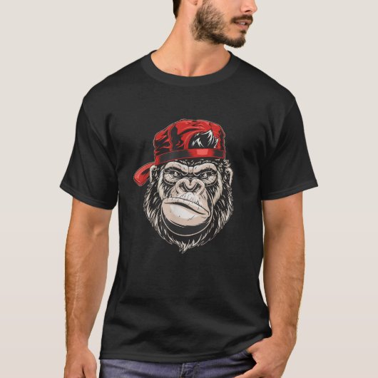 T-shirt Gorilla King Alpha Funny Ape Wildlife (Devant)