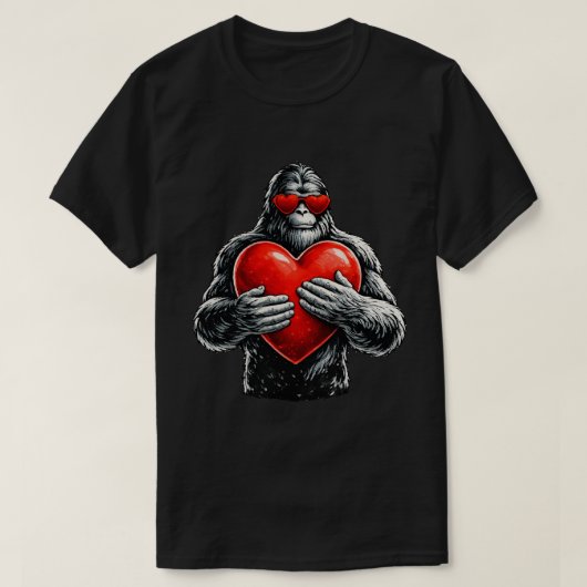 T-shirt Gorilla Love Heart Illustration (Design devant)