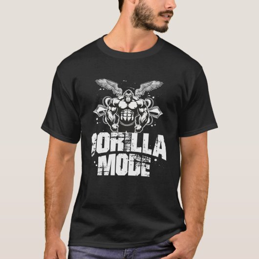 T-shirt Gorilla Mode Gym Workout Muscles Beast MMA Fighter (Devant)