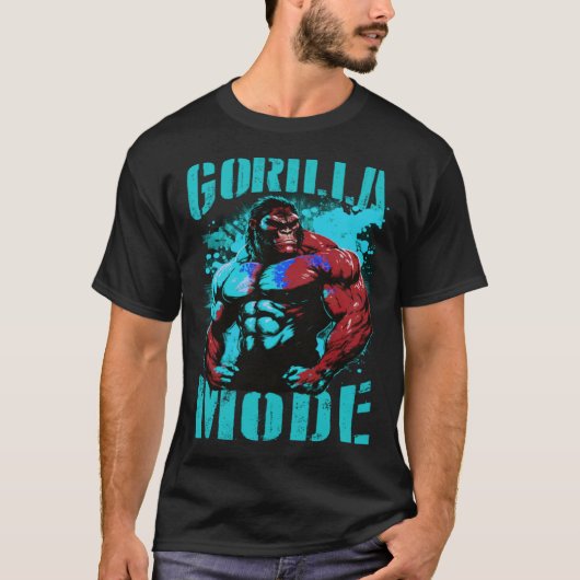 T-shirt Gorilla Mode Motivation Quote Beast Muscles Gym Wo (Devant)