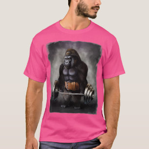 T-shirt Gorilla Muscle pluie avec Barbell Shrug Bar Fitnes