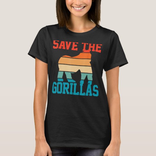 T-shirt Gorilla Sauvez La Forêt Pluviale Des Gorillas (Devant)