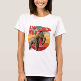 T-shirt Gorilla tenant un parapluie
