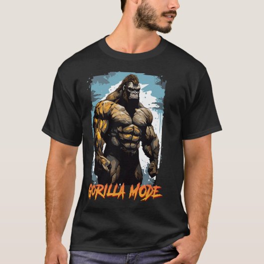 T-shirt Gorilla Workout Tees Gorilla Mode Gym And Bodybuil (Devant)