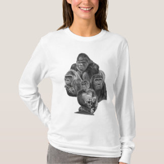 T-shirt GorillaFamily Long-tshirt (ゴリラ家族ロングTシャツGorillaLife