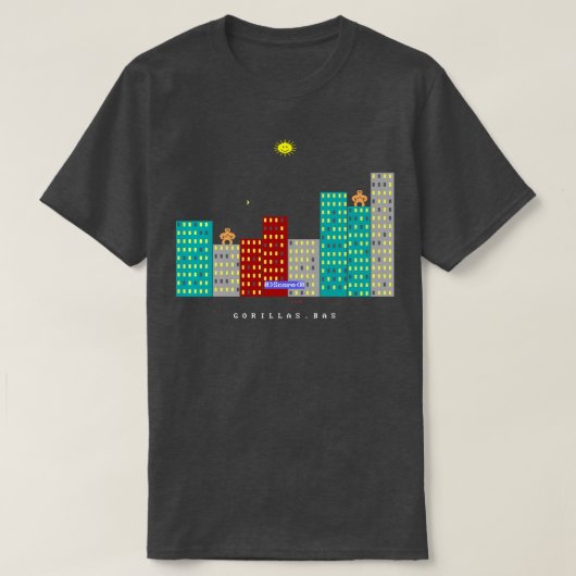 T-shirt GORILLASBAS Jeu dans QBasic ou QuickBasic Fanart (Design devant)