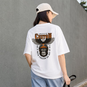 T-shirt Gorille Américain Motocyclette Motard Vintage Aigl