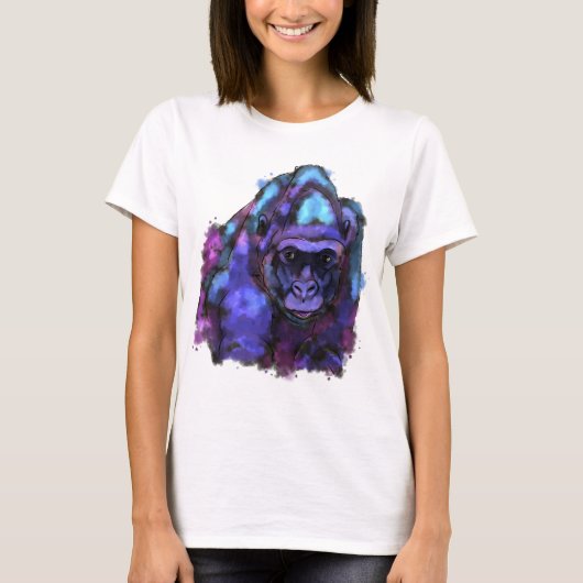 T-shirt gorille colorée (Devant)