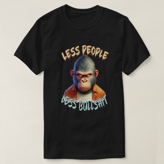 T-shirt gorille cool, animaux fous (Design devant)