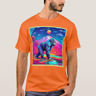 T-shirt Gorille de Neon en pleine jungle surréaliste